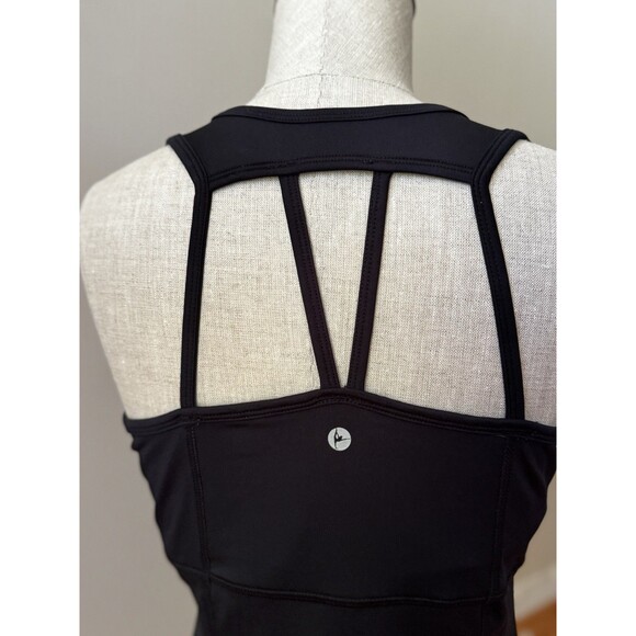 90 Degree by Reflex Women's Black Caged-Back Built-in Bra Tank Top Size L - Picture 7 of 11